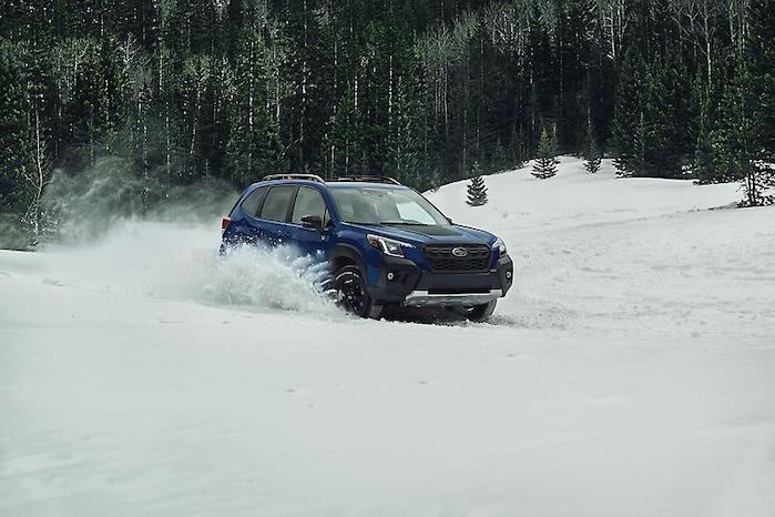 2024 Subaru Forester driving in the snow