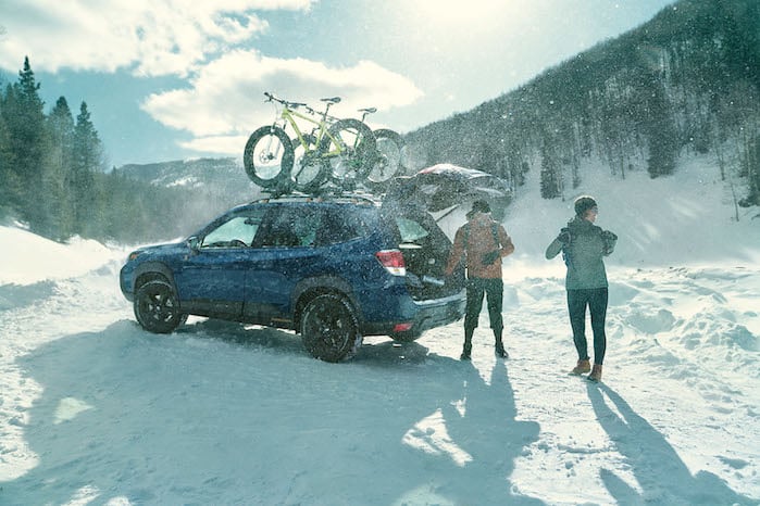 2024 Subaru Forester on the ski slope with customers