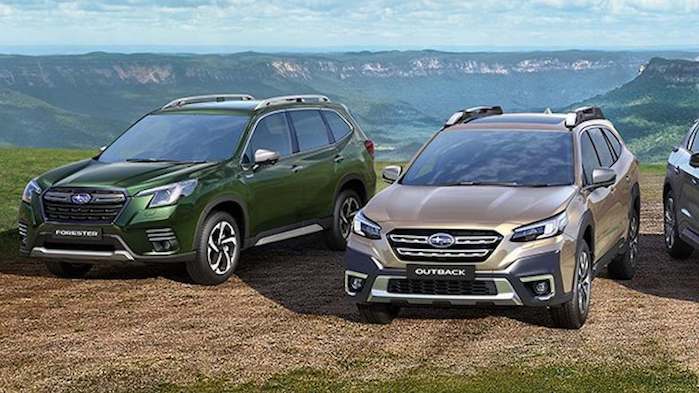 2024 Subaru Forester and Outback side by side