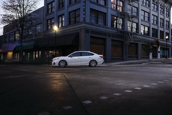 2024 Subaru Legacy driving in the city