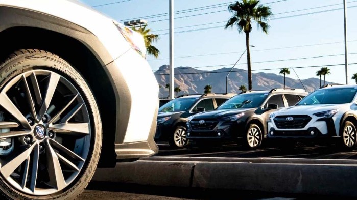 2024 Subaru Outback siiting on a dealers lot