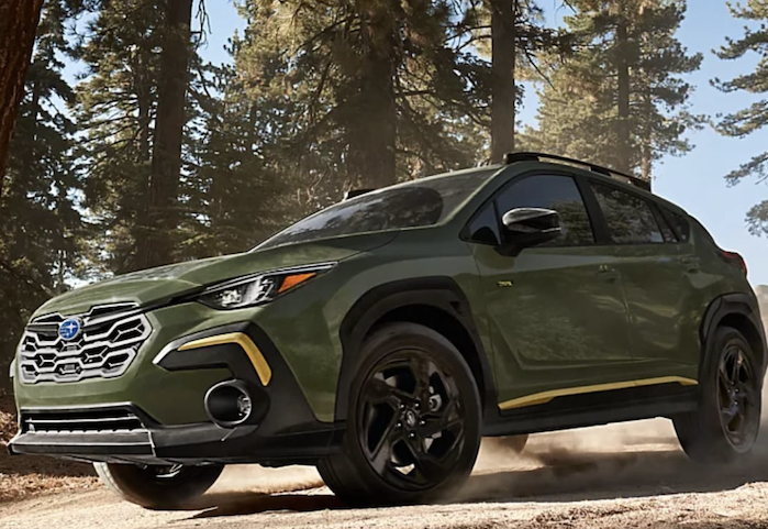 2024 Subaru Crosstrek driving on the trail