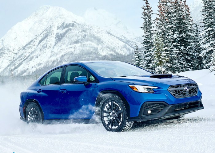 2023 Subaru WRX in the snow