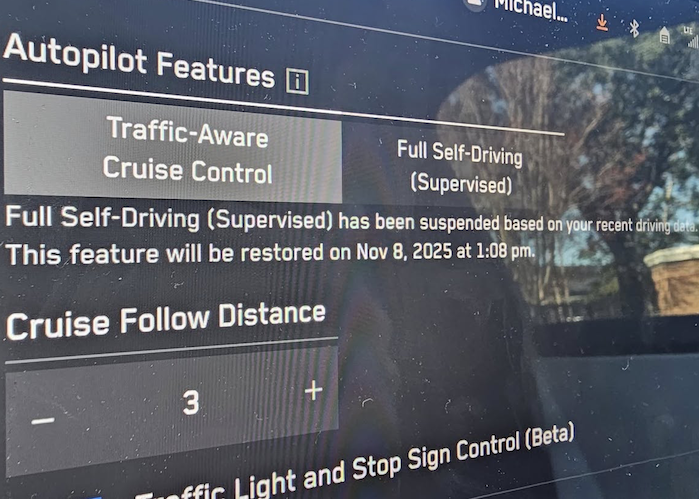 Michael Fox shows his Tesla Cybertruck screen shot