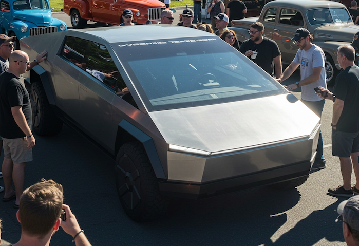 2024 Tesla Cybertruck at the car show