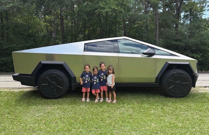 HR's Tesla Cybertruck with his four kids