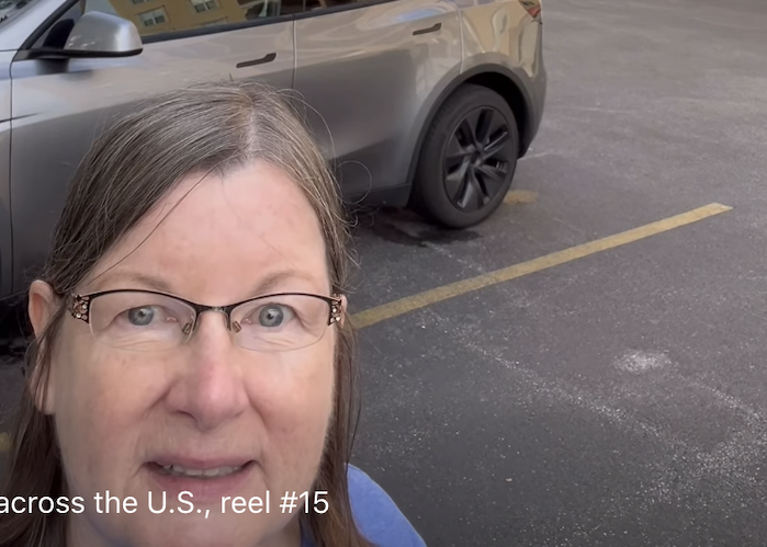 Janie Watkins and her Tesla Model Y