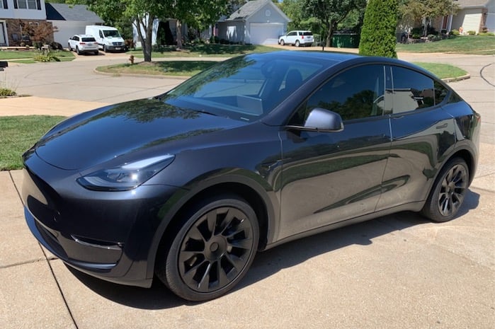 2024 Tesla Model Y in a driveway