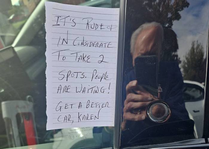 Brian Harlig note he left for Mustang Mach-E owner