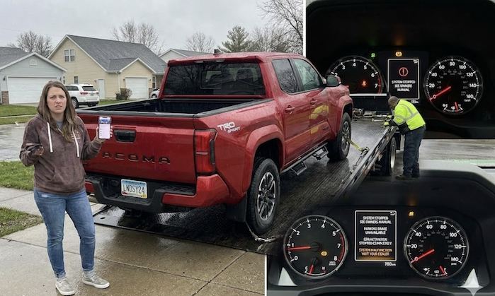 Lindsey Ruth 2024 Toyota Tacoma on a tow truck