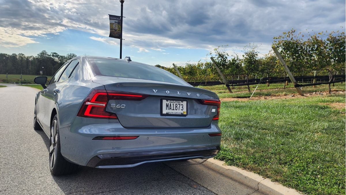 2024 Volvo S60 Recharge Ultimate Review exterior rear view