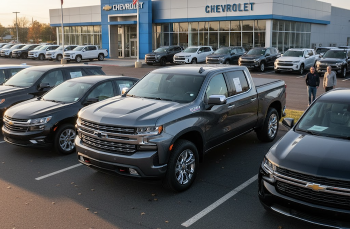 Patrick Little's 2025 Chevy Silverado on the dealer's lot