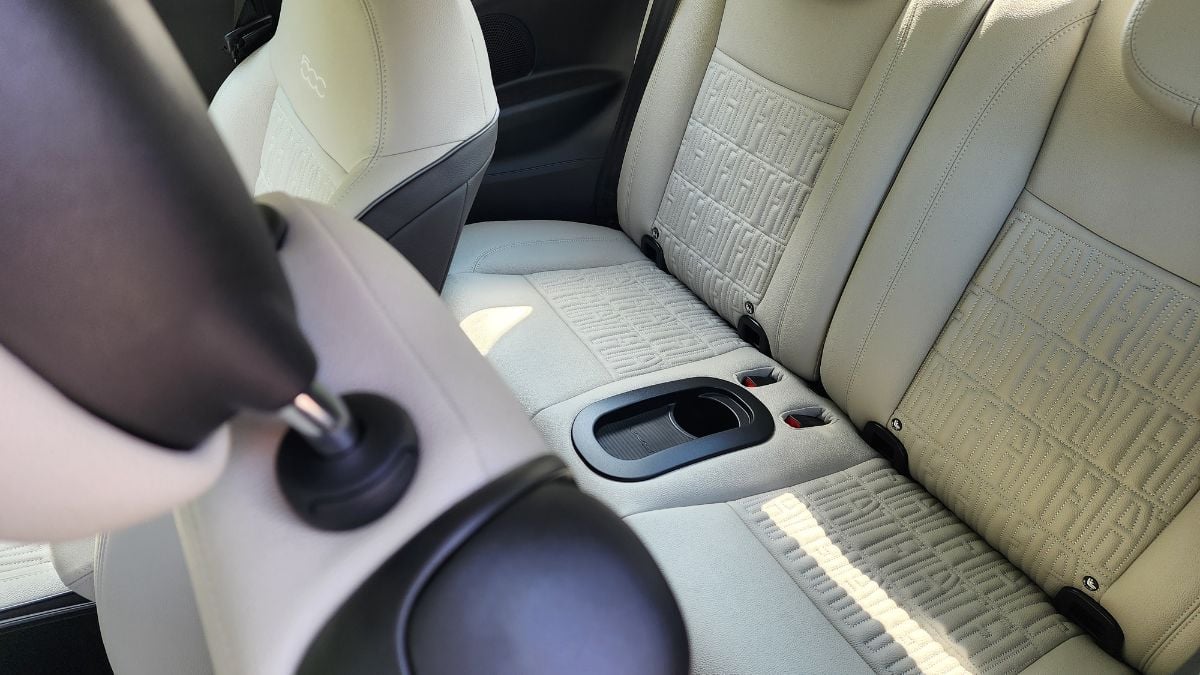 2025 Fiat 500e's rear seat