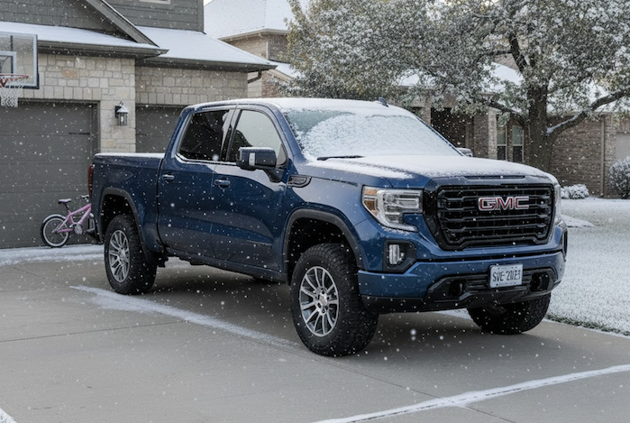 Josh Patrick's 2025 GMC Sierra in the driveway