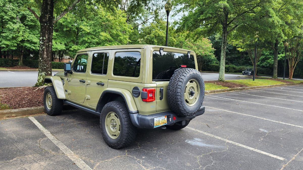 2025 Jeep Wrangler Willys 41 4xe's rear exterior design