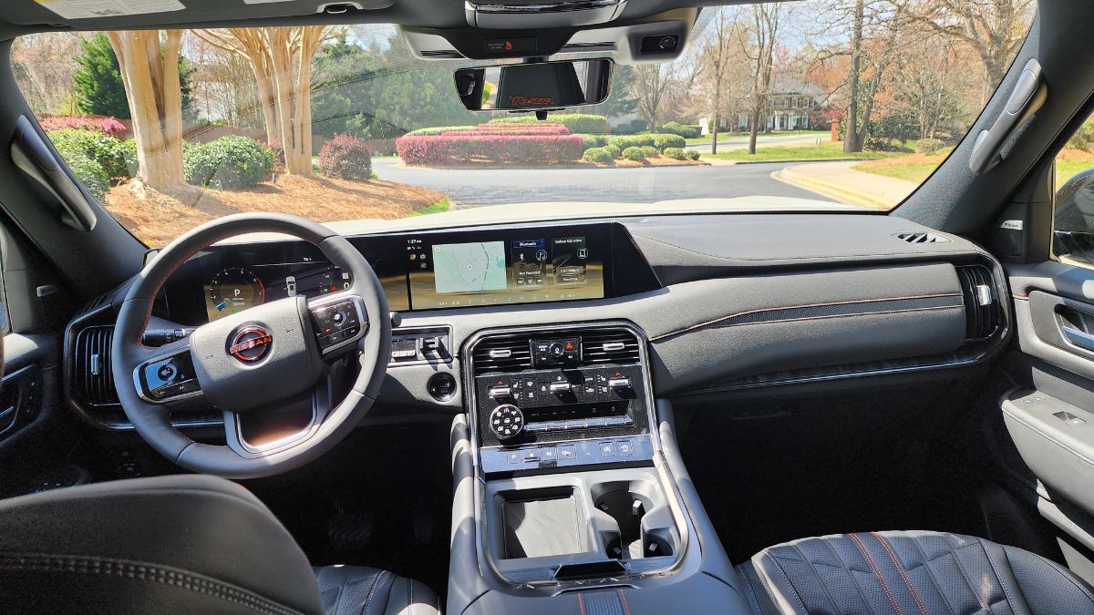 2025 Nissan Armada PRO-4X's front interior and touchscreen