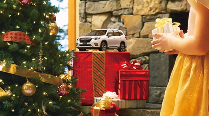 2025 Subaru Forester under the Christmas tree