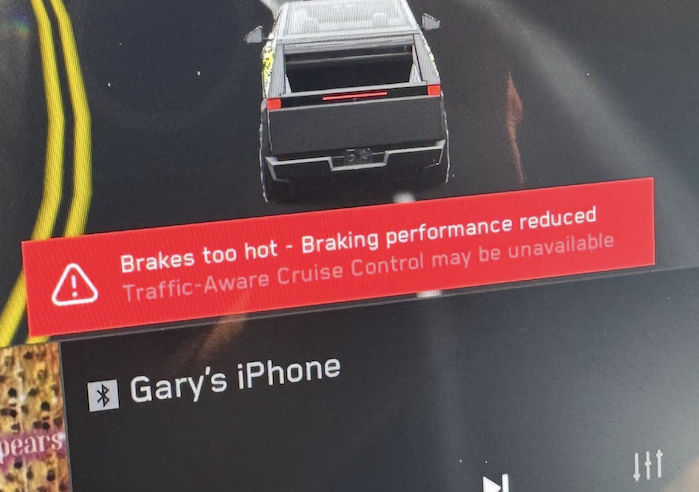 Gary Duvall's 2025 Tesla Cybertruck brake warning