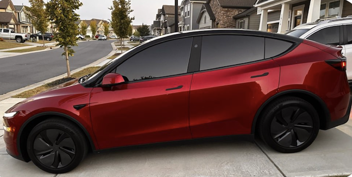 Joe's 2025 Tesla Model Y in his driveway