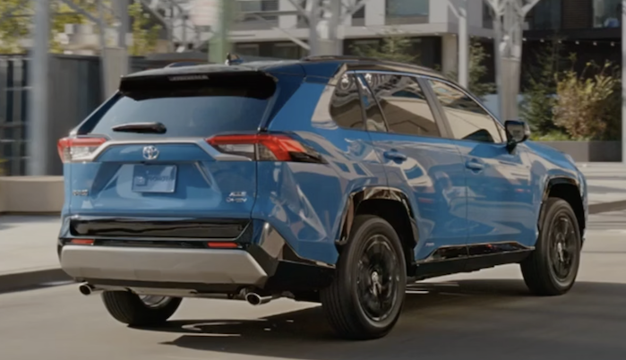 2025 Toyota RAV4 Prime rear view driving
