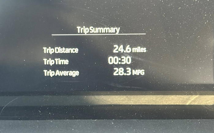 Dustin's Toyota Tacoma fuel mileage reading