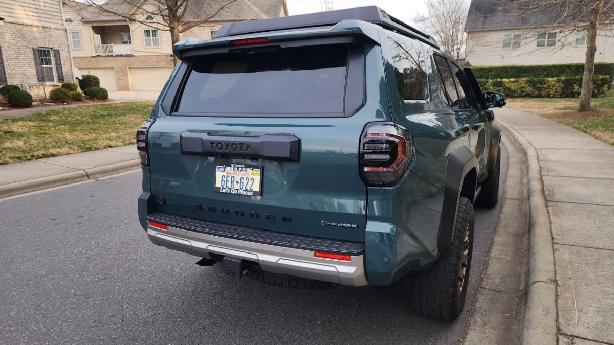 2025 toyota 4 runner hybrid trailhunter's rear view