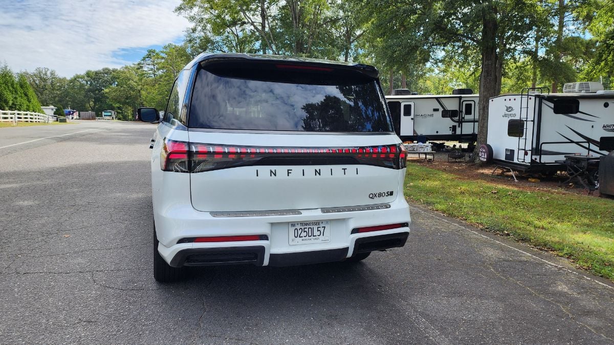 2026 Infiniti QX80 Sport's rear exterior look