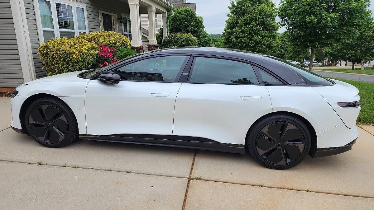 2026 Luid Air Grand Touring, white color parked, side view