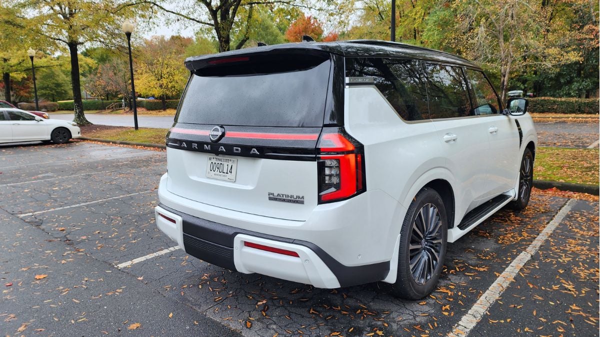 2026 Nissan Armada Platinum Reserve's rear exterior design