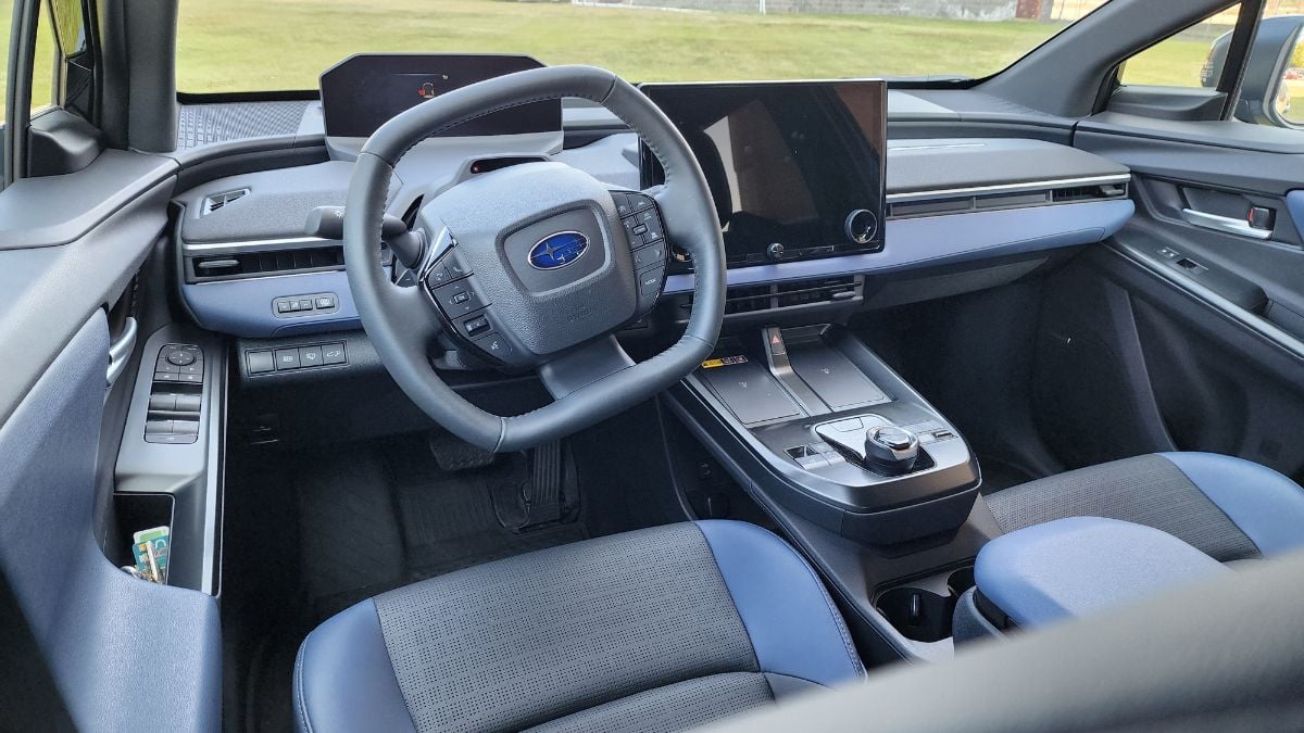 2026 Subaru Solterra's front interior and infotainment