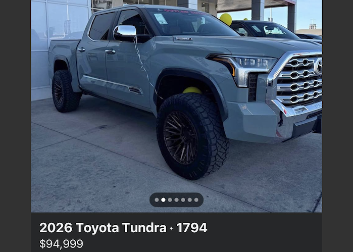 2026 Toyota Tundra 1794 ad for $95,000