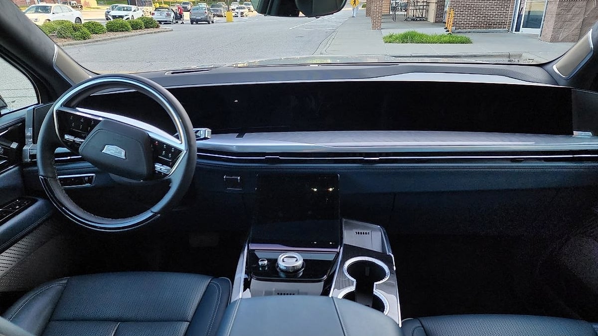 2026 Cadillac Escalade IQ's front interior and dashboard