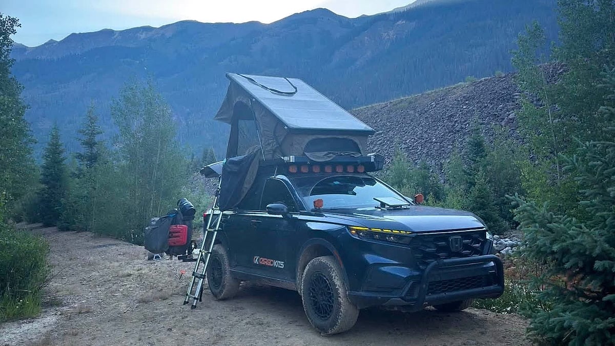 2026 Honda CR-V with a rooftop tent camping in Colorado near Ouray