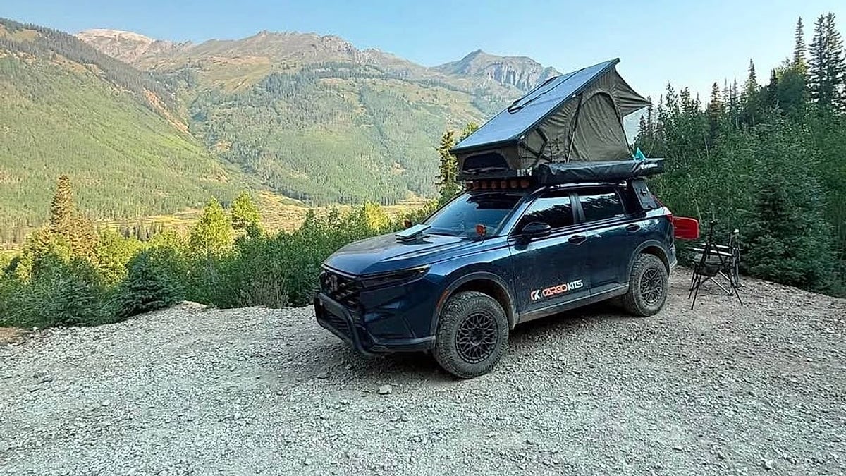 2026 Honda CR-V with a rooftop tent camping in Colorado