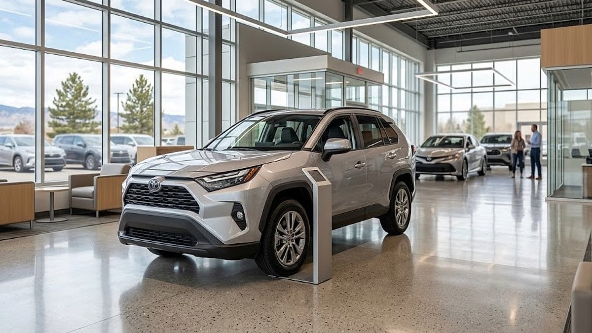 2026 Toyota RAV4 inside the dealer's showroom floor