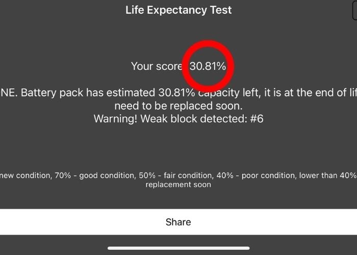 Hybrid battery life test Dr. Prius 30 percent 