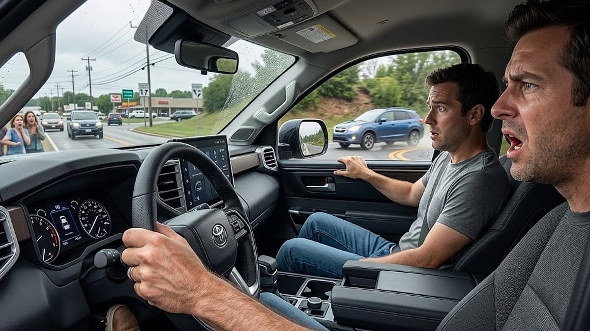 A 2025 Toyota Tundra owner narrowly avoids a collision with other vehicles after experiencing a terrifying 'dead pedal' delay