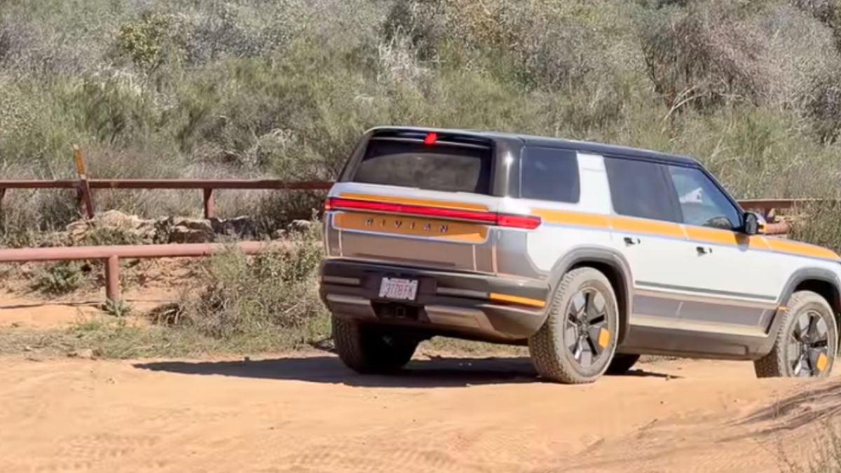 Another camouflaged Rivian R2 that looks like the real design