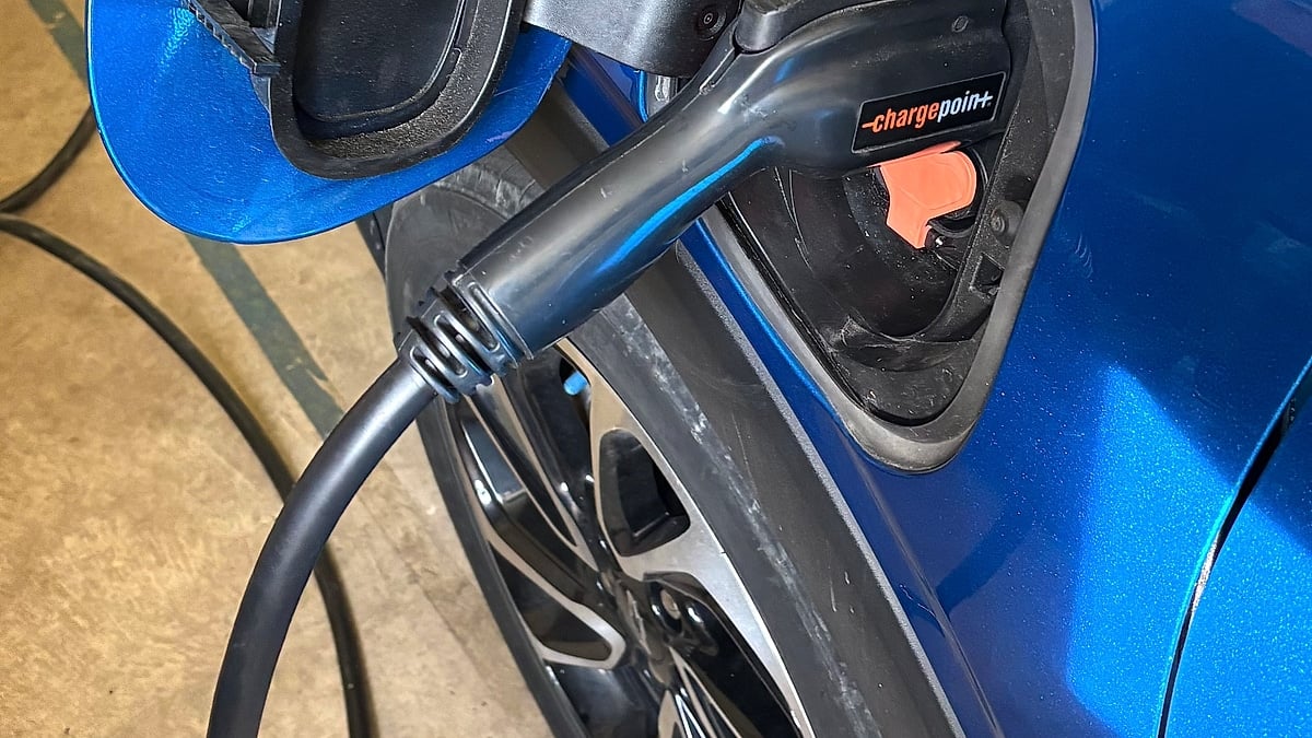 My 2023 Chevy Bolt EUV plugged in for charging