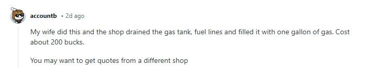 Diesel in Gas Comment in Thread
