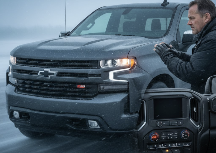 Don Schlehuber's 2024 Chevy Silverado in the snow and cold