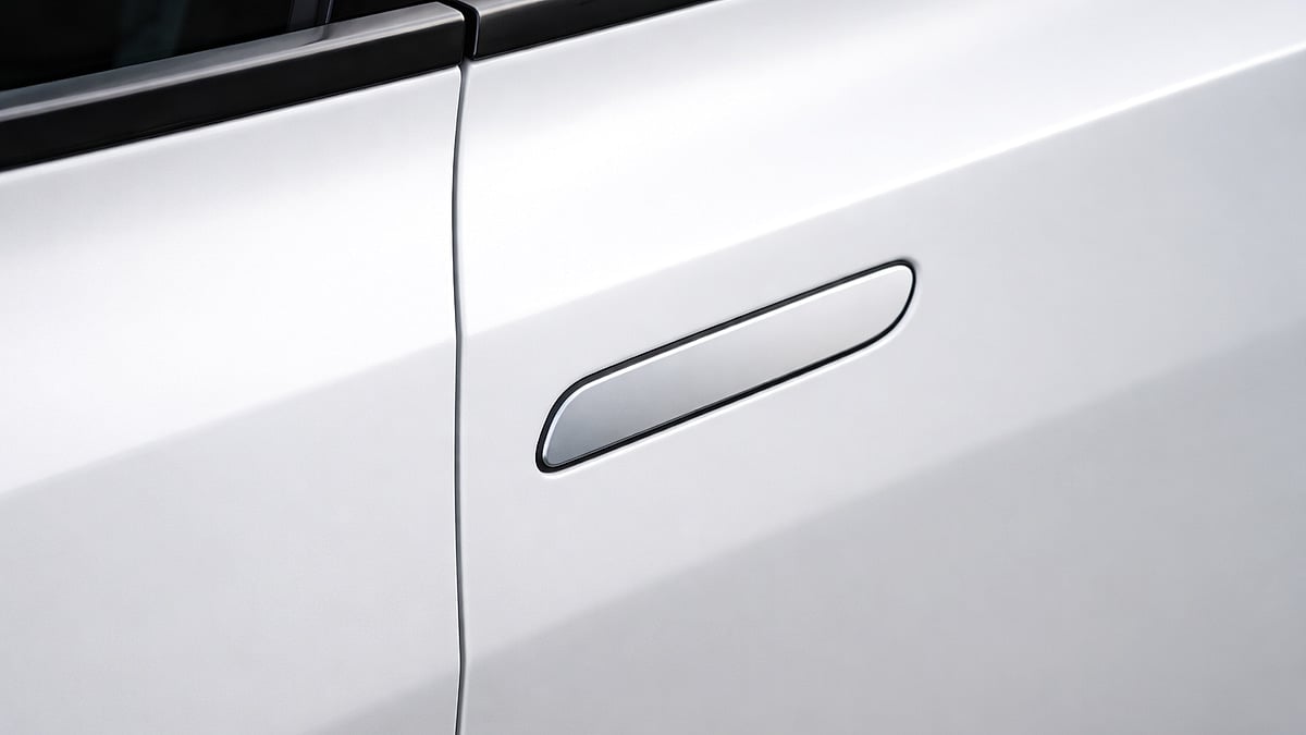 Flush door handle on an EV