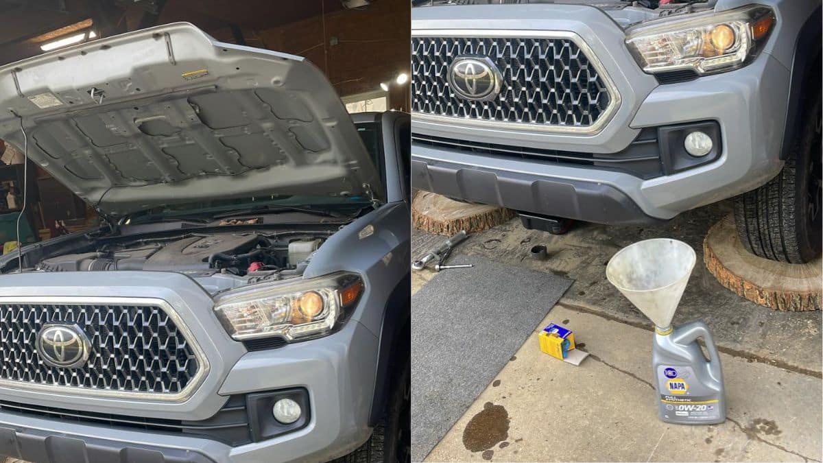 2018 Toyota Tacoma owner changes oil himself
