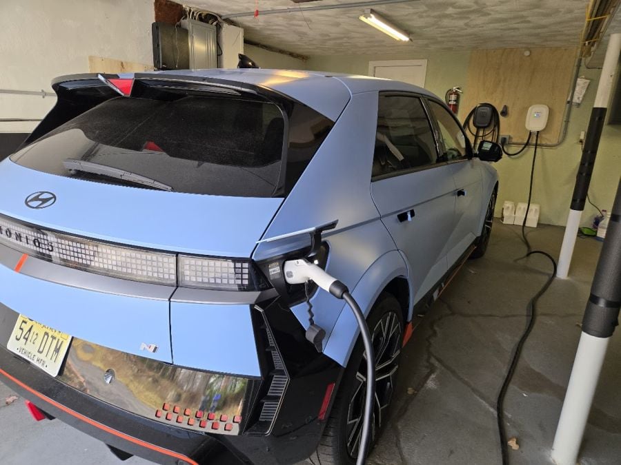 2025 Hyundai Ioniq 5N charging on an Emporia Ev charger