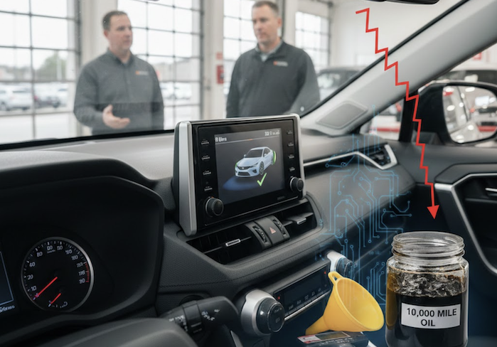 Jason's 2023 Toyota RAV4 at the dealer for service