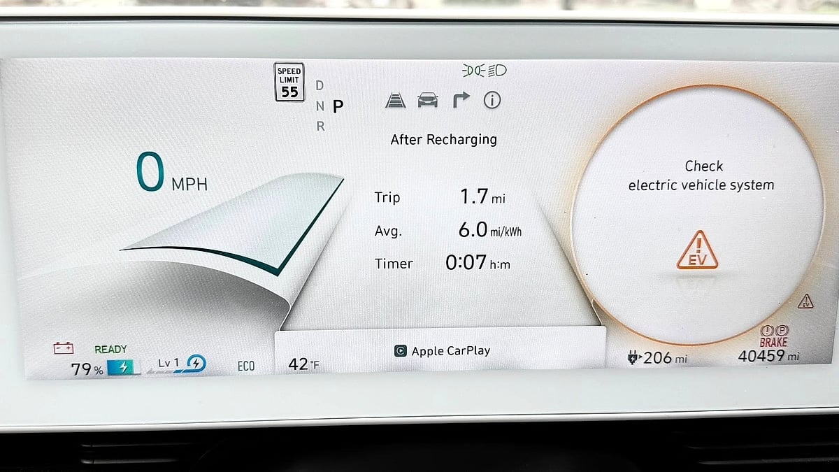 Judy mentioned a warning light on her 2022 Hyundai Ioniq's dashboard