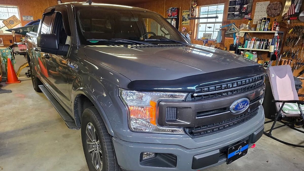 Mac McCoy's 2018 F-150 XLT Crew 3.5L parked in his garage in Tennessee