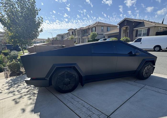 Marvin De Guzman's Tesla Cybertruck in his driveway
