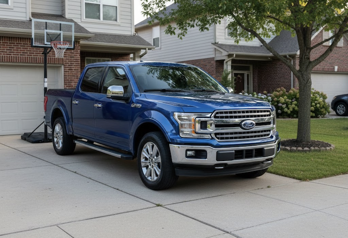 Missy's son's 2019 Ford F-150 in the driveway