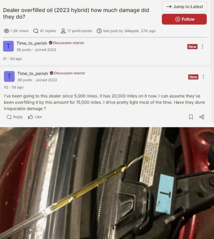 Is This Rav4 Damaged from Too Much Motor Oil?